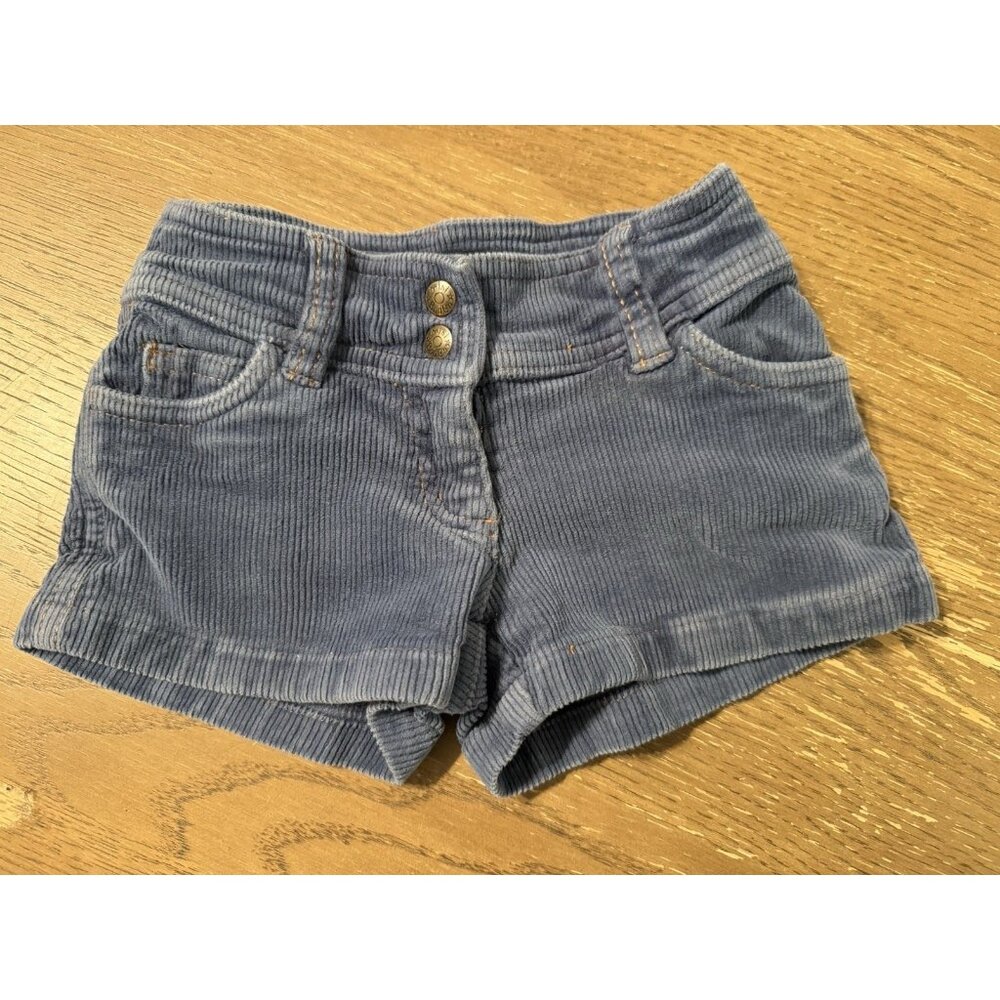 Mini Boden Size 3Y Girls Corduroy Shorts Blue Heart Pockets